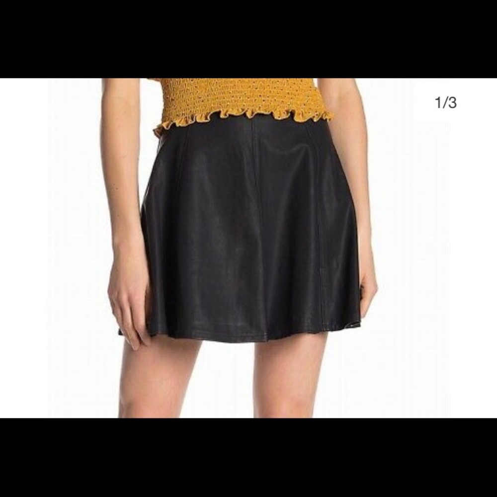 Leather skater skirt